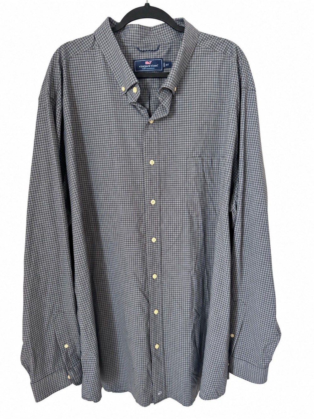 Vineyard Vines Men’s Performance Gingham Shirt Gray Stretch Button Down 3XLT